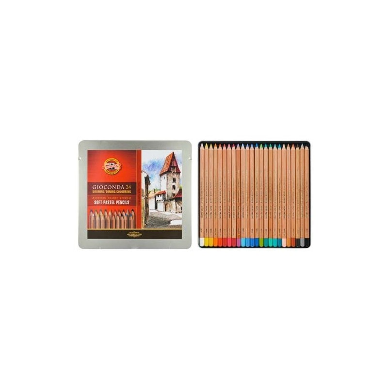  Fine art shop - Pastel Pencils metal box Giocconda Koh-i-Noor (24 colours) | totenart.com