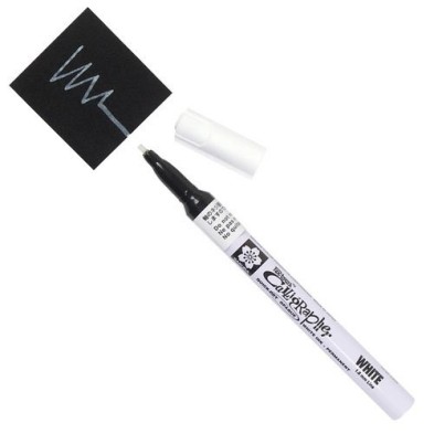 Fine art shop - White marker Pen-touch Calligrapher fine 1.8 mm. Sakura | totenart.com