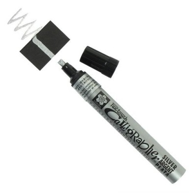 Fine art shop - Silver marker Pen-touch Calligrapher medium 5.0 mm. Sakura | totenart.com