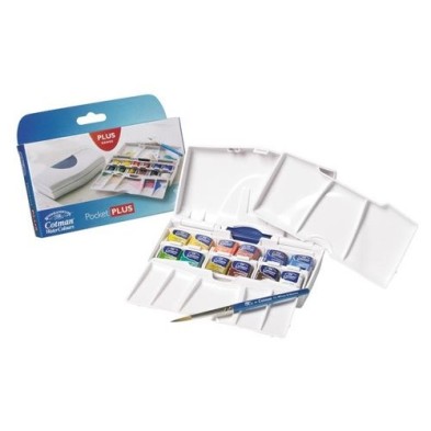 Fine art shop - Caja con 12 acuarelas Cotman PLUS 1/2 godet + deposito Winsor & Newton | totenart.com
