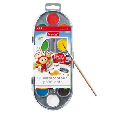 Fine art shop - Box Bruynzeel Watercolour 12 colours & brush | totenart.com