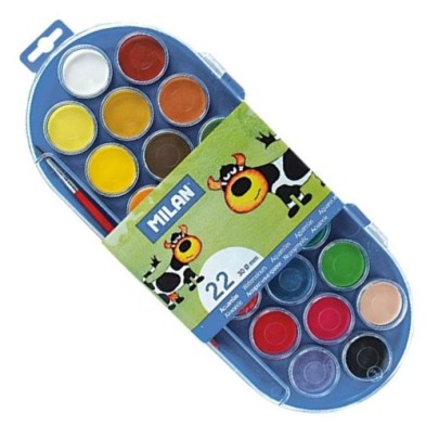 Fine art shop - Box Milan Watercolour 22 colours  30 mm. & brush | totenart.com
