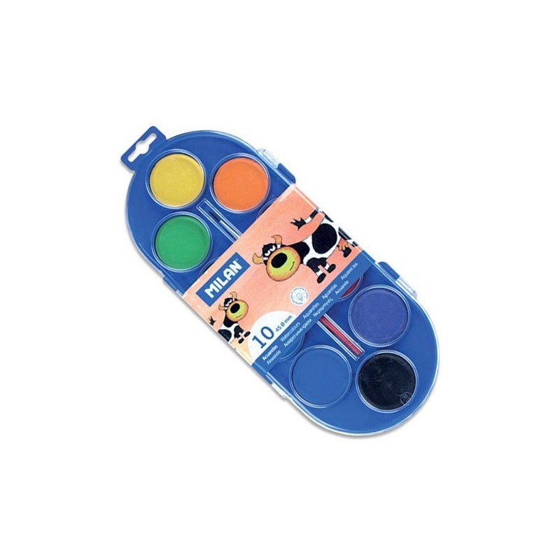 Fine art shop - Box Milan Watercolour 10 colours 45 mm. & 1 brush | totenart.com