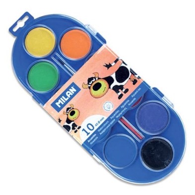 Fine art shop - Box Milan Watercolour 10 colours 45 mm. & 1 brush | totenart.com