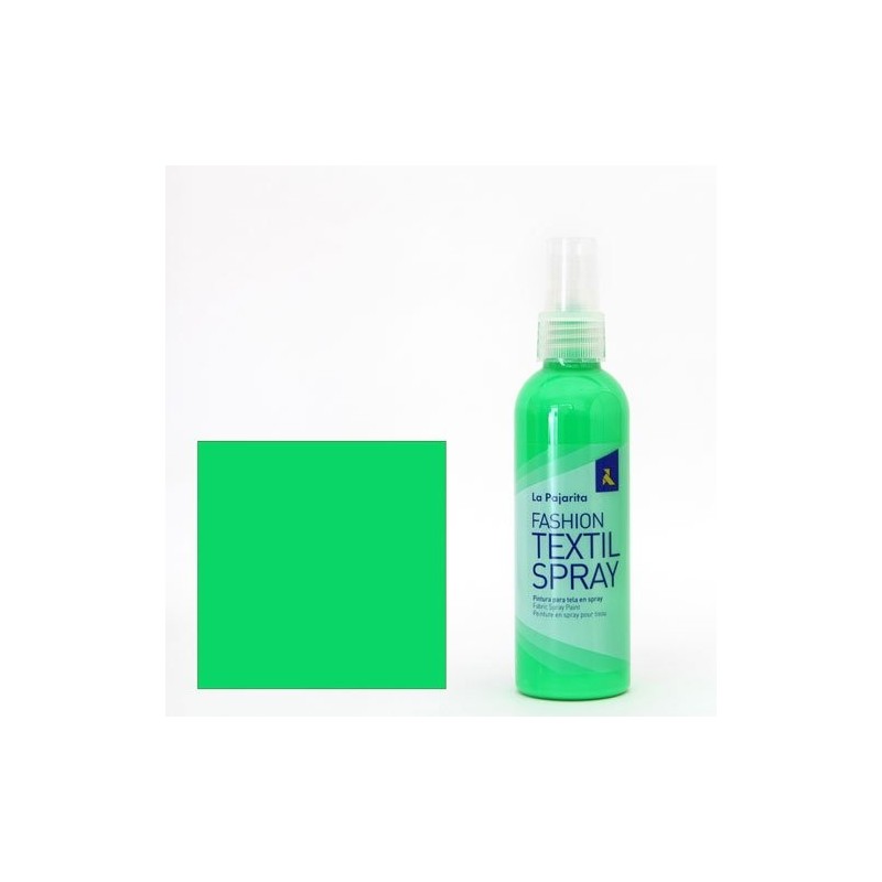 Fine art shop - Textile paint Fluo Green 16  SPRAY (100 ml.), La Pajarita | totenart.com