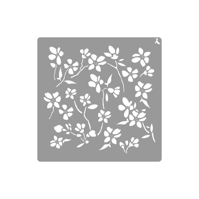 Fine art shop - Stencil Flowers 01, 20x20cm., La Pajarita | totenart.com