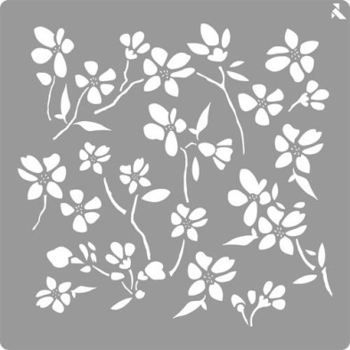 Fine art shop - Stencil Flowers 01, 20x20cm., La Pajarita | totenart.com