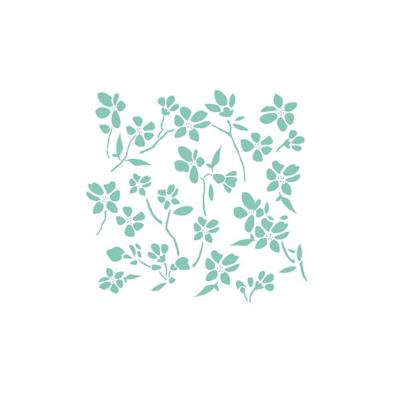 Fine art shop - Stencil Flowers 01, 20x20cm., La Pajarita | totenart.com