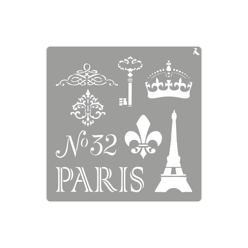 Fine art shop - Stencil Paris 06, 20x20cm., La Pajarita | totenart.com