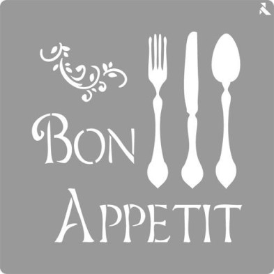 Fine art shop - Stencil Bon Apetit 07, 20x20cm., La Pajarita | totenart.com
