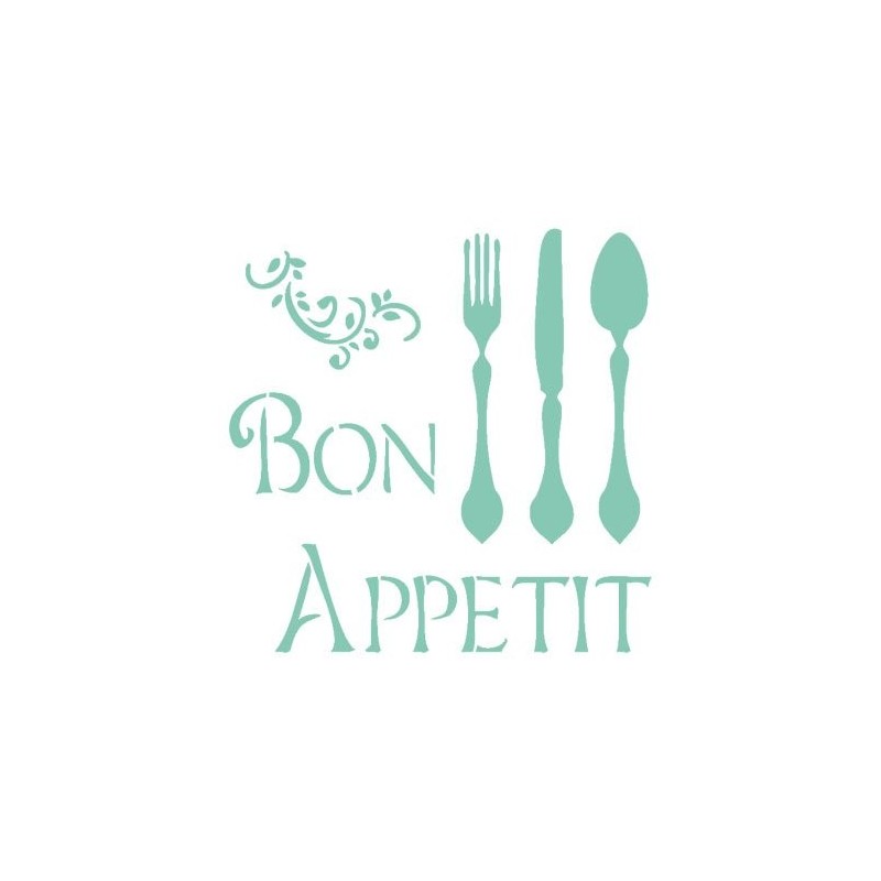 Fine art shop - Stencil Bon Apetit 07, 20x20cm., La Pajarita | totenart.com