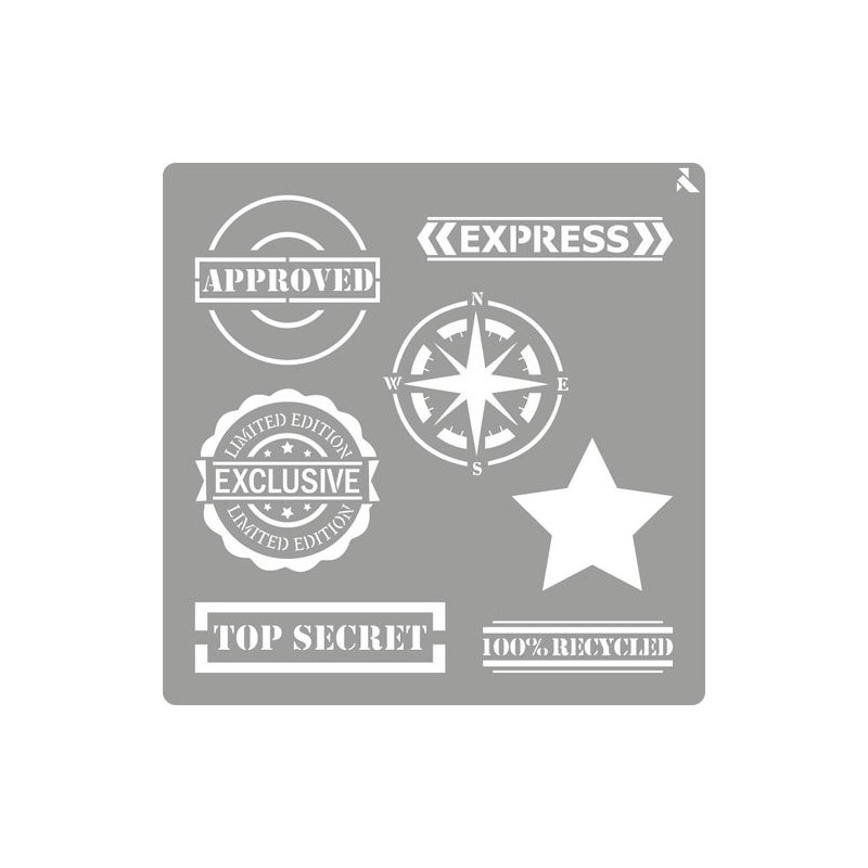 Fine art shop - Stencil Stamps 04, 20x20cm., La Pajarita | totenart.com