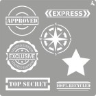 Fine art shop - Stencil Stamps 04, 20x20cm., La Pajarita | totenart.com