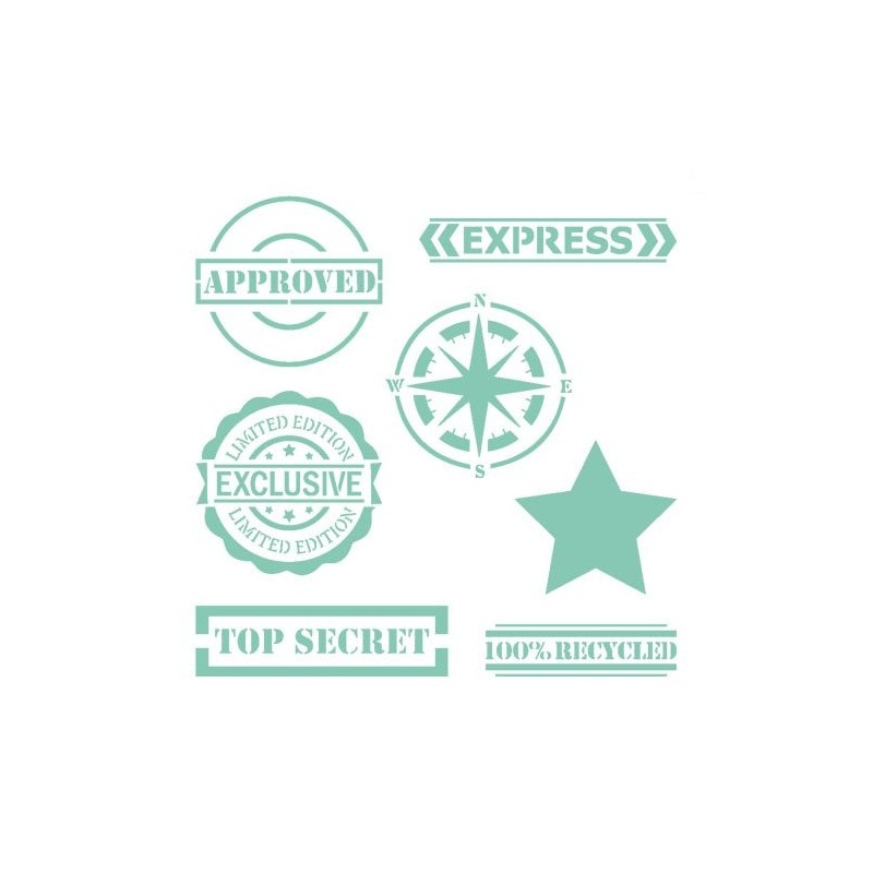 Fine art shop - Stencil Stamps 04, 20x20cm., La Pajarita | totenart.com