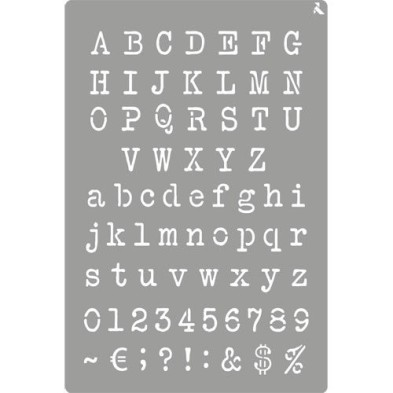 Fine art shop - Stencil Typewriter 11, 20x30cm. La Pajarita | totenart.com