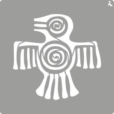 Fine art shop - Stencil Maya 02, 20x20cm., La Pajarita | totenart.com