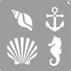 Fine art shop - Stencil Sea 03, 20x20cm., La Pajarita | totenart.com