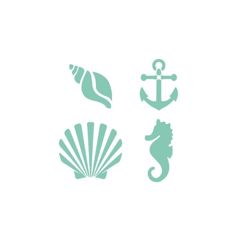 Fine art shop - Stencil Sea 03, 20x20cm., La Pajarita | totenart.com