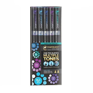 Fine art shop - Marker Case Chameleon, 5 Cool Colors | totenart.com