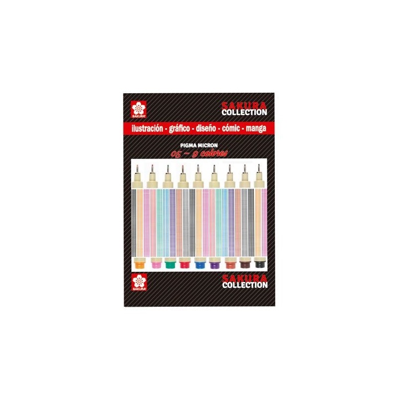 Fine art shop - Set 9 markers several colors Pigma Micron Sakura n. 05 | totenart.com\n