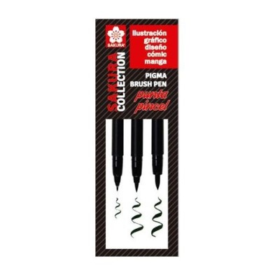 Fine art shop - Set 3 black markers, Pigma Brush Sakura (FB, MB, BB) | totenart.com