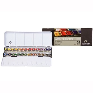 Fine art shop - Metallic box 24 watercolors Rembrandt | totenart.com