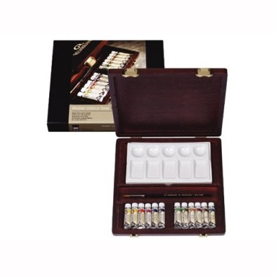Fine art shop - Wooden box Traditional T 12 watercolors tubes Rembrandt | totenart.com