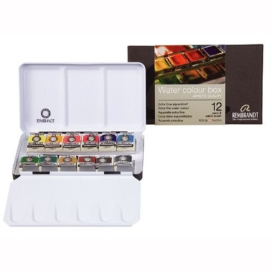 Fine art shop - Metallic box 12 watercolors Rembrandt | totenart.com
