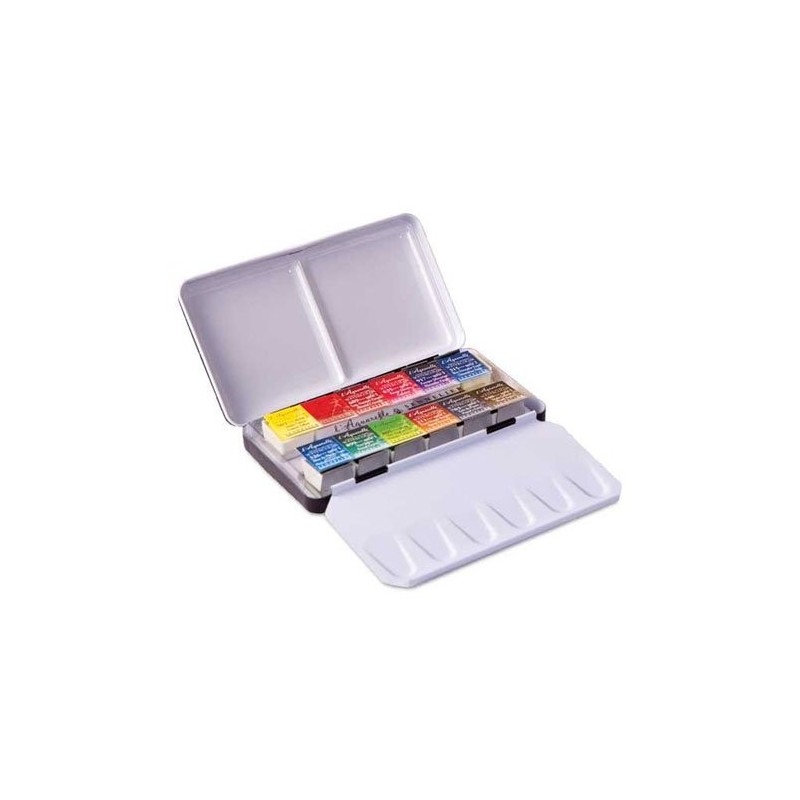 Fine art shop - Metallic Box Sennelier 12 Watercolour 1/2 godets | totenart.com
