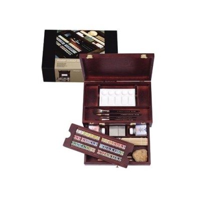 Fine art shop - Wooden box Master 42 watercolors tablets Rembrandt | totenart.com