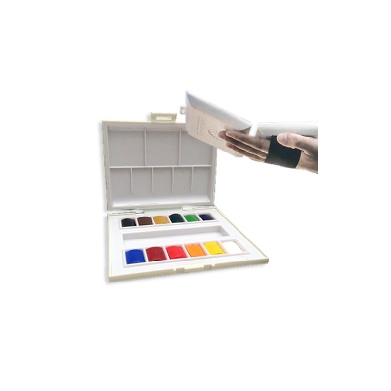 Fine art shop - Box 12 watercolors Sennelier with elasticated strap. | totenart.com
