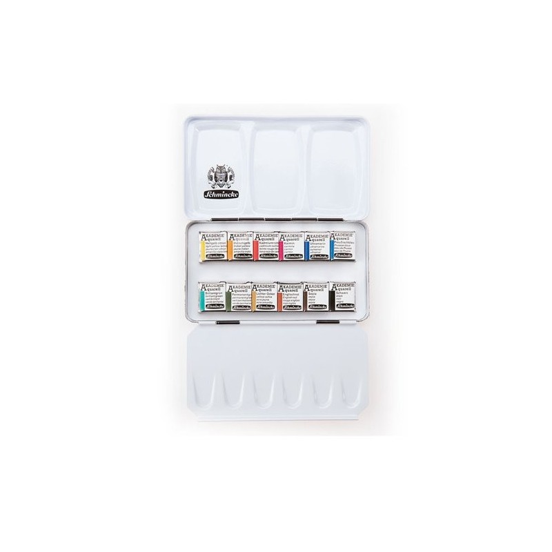 Fine art shop - Box 12 watercolors Schmincke Akademie 1/2 godets | totenart.com