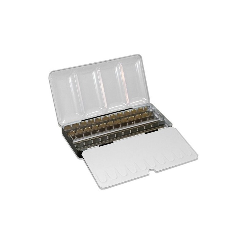 Materiais Belas Artes - Refillable Schmincke box for watercolor 24 Large Godets o 48 1/2 Godets | totenart.com