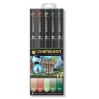 Fine art shop - Marker Case Chameleon, 5 Nature Colors | totenart.com