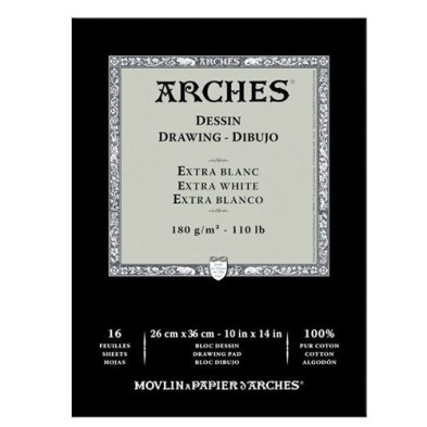  Fine art shop - Arches Drawing 180 gr, 23x31 cm, Extra White, pad 16 s. | totenart.com