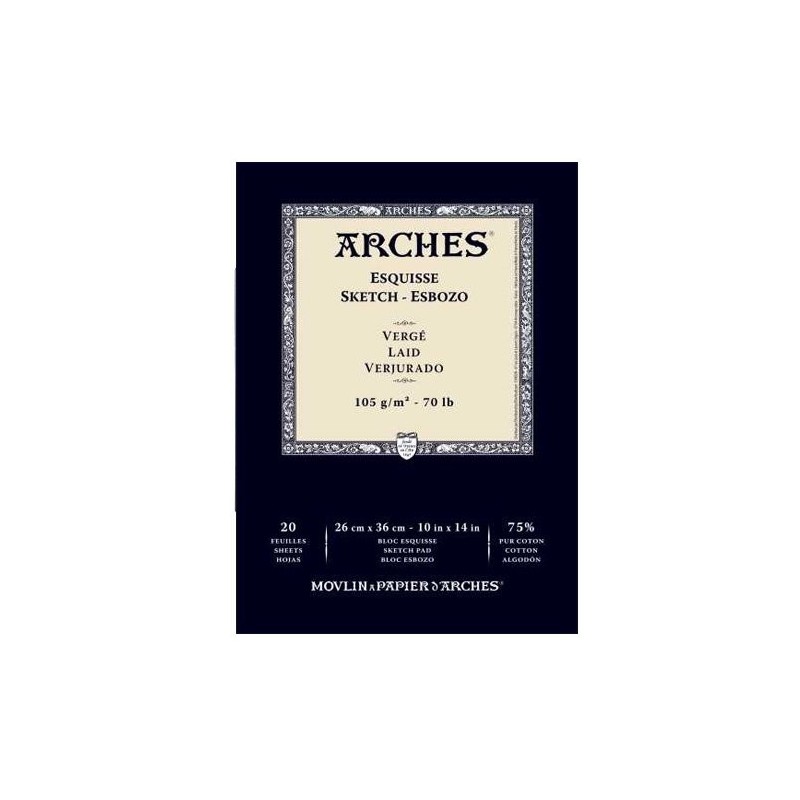  Fine art shop - Sketch Arches 105 gr, 23x31 cm, Laid, pad 20 s. | totenart.com
