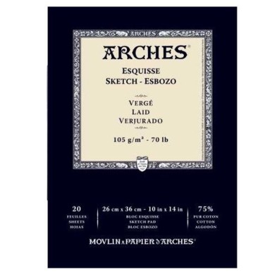  Fine art shop - Sketch Arches 105 gr, 23x31 cm, Laid, pad 20 s. | totenart.com