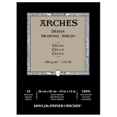  Fine art shop - Arches Drawing 200 gr, 26x36  cm, Cream, pad 16 s. | totenart.com