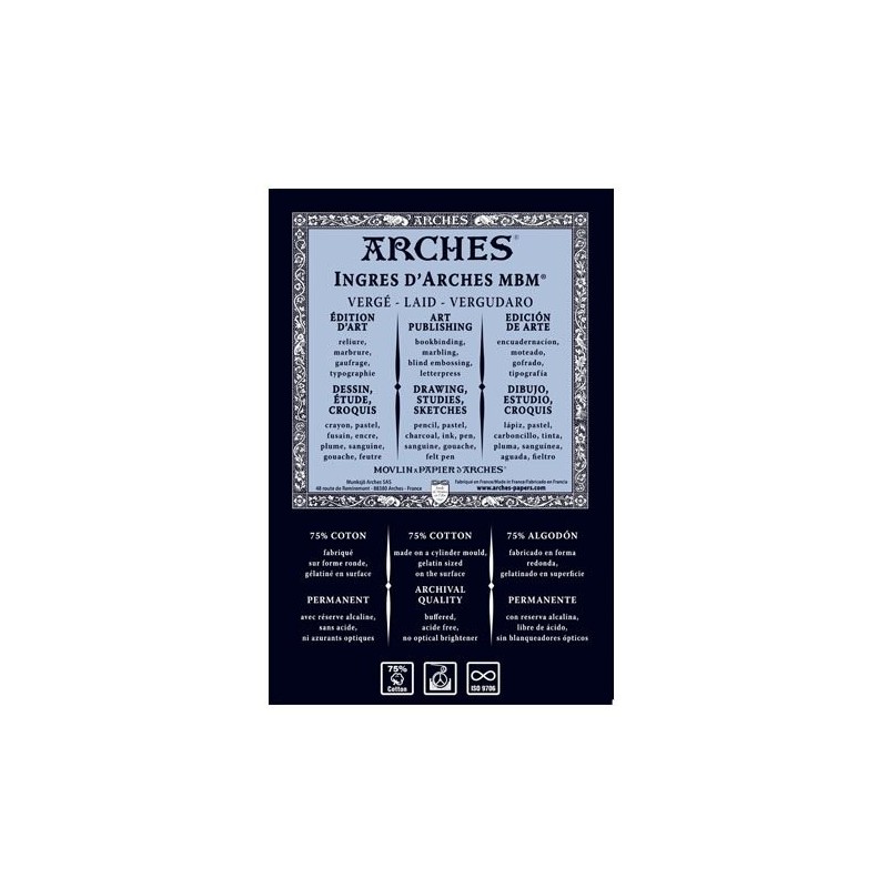  Fine art shop - Ingres Arches MBM Sheet 130  gr, 50X65 cm | totenart.com