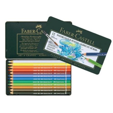  Fine art shop - Albrecht Dürer Watercolour Pencils Metal box Faber-Castell, 12 colours | totenart.com