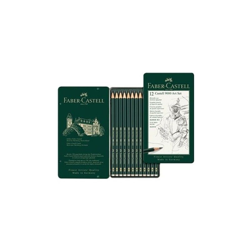  Fine art shop - Metal Box 12 Graphite Pencils Castell 9000 Art Set | totenart.com