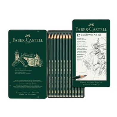  Fine art shop - Metal Box 12 Graphite Pencils Castell 9000 Art Set | totenart.com