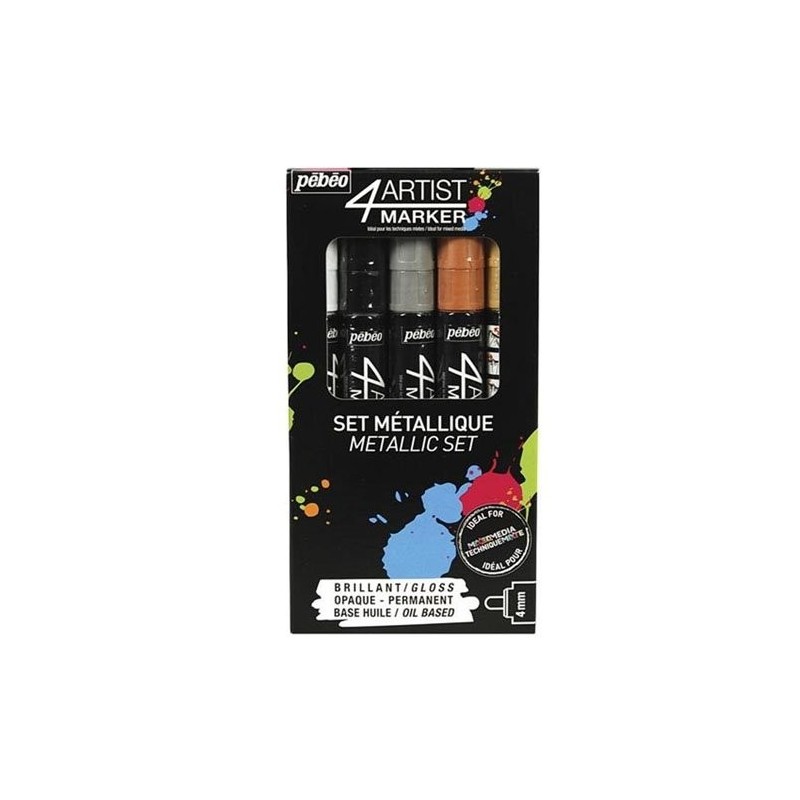 Fine art shop - Pebeo 4Artist Oil Marker Metal Set 5 units, 4mm | totenart.com