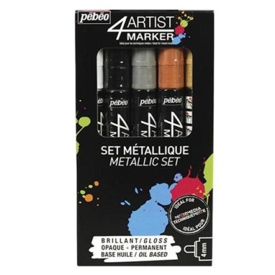 Fine art shop - Pebeo 4Artist Oil Marker Metal Set 5 units, 4mm | totenart.com