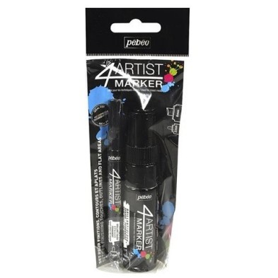 Fine art shop - 4Artist Oil Marker Set Duo  2mm y 8mm black | totenart.com