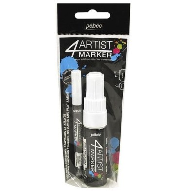 Fine art shop - 4Artist Oil Marker Set Duo  2mm y 8mm White | totenart.com