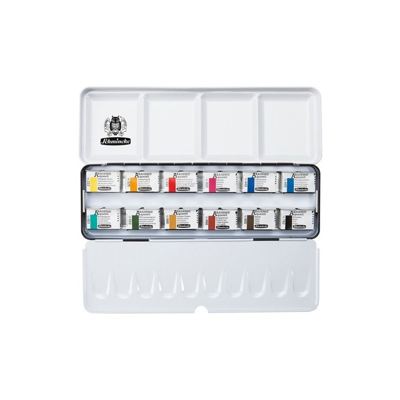 Fine art shop - Box 12 watercolors Schmincke Akademie 1/1 godets | totenart.com