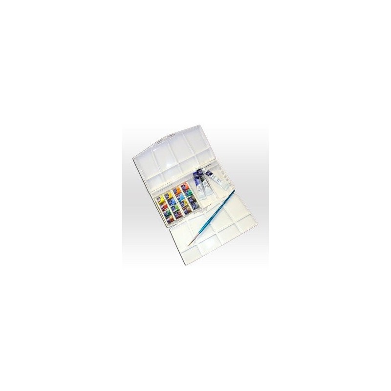 Fine art shop - Box 16 watercolor cotman Winsor Newton 1/2 godets, 3 tubes 8 ml and 1 brush | totenart.com