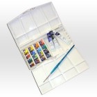 Fine art shop - Box 16 watercolor cotman Winsor Newton 1/2 godets, 3 tubes 8 ml and 1 brush | totenart.com