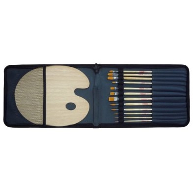 Fine art shop - Organizer 12 Long Brushes Case+ ArtCreation Wood Pallet | totenart.com
